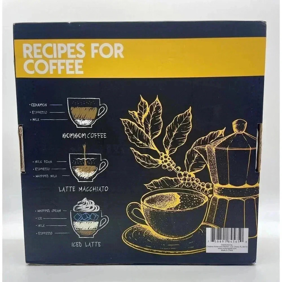 3pc Espresso Coffee Set White & Gold Ceramic Cup Saucer & Spoon By Cook Prep Eat - Picture 2 of 4